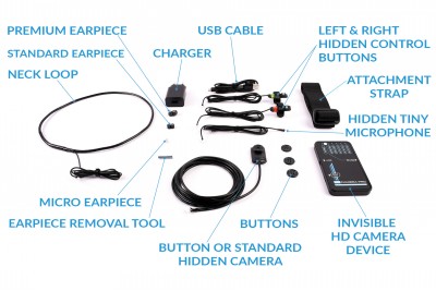 Invisible Earpiece HD Camera NEW 4G/LTE