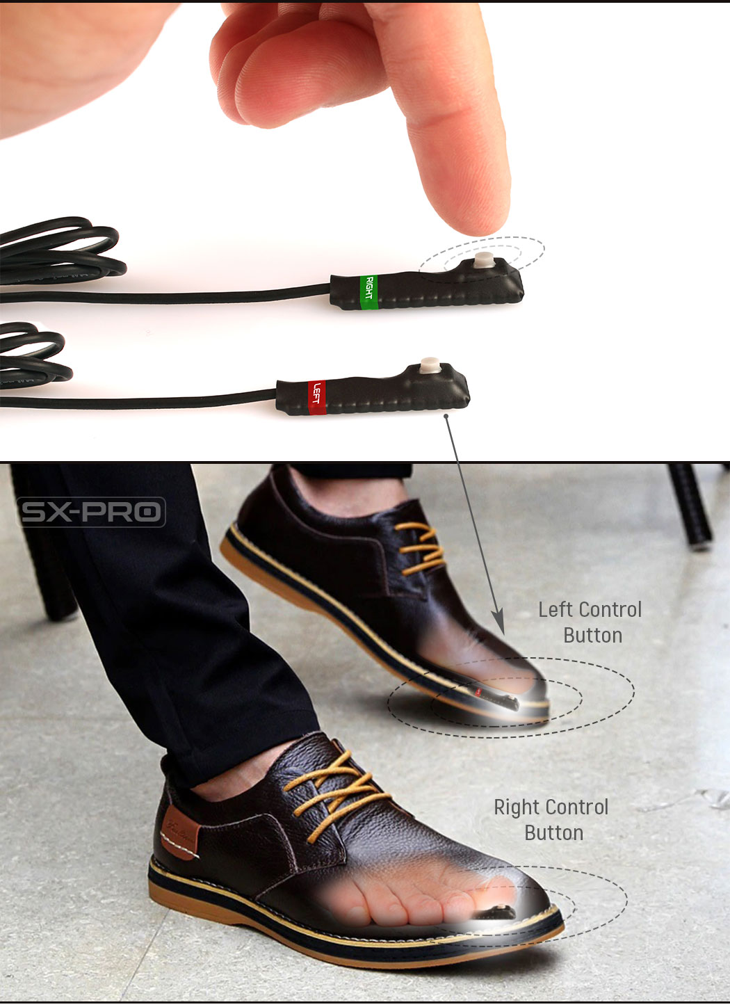 Spy earpiece Left & Right Hidden Control & Signal Buttons for exam chear and cover communication 